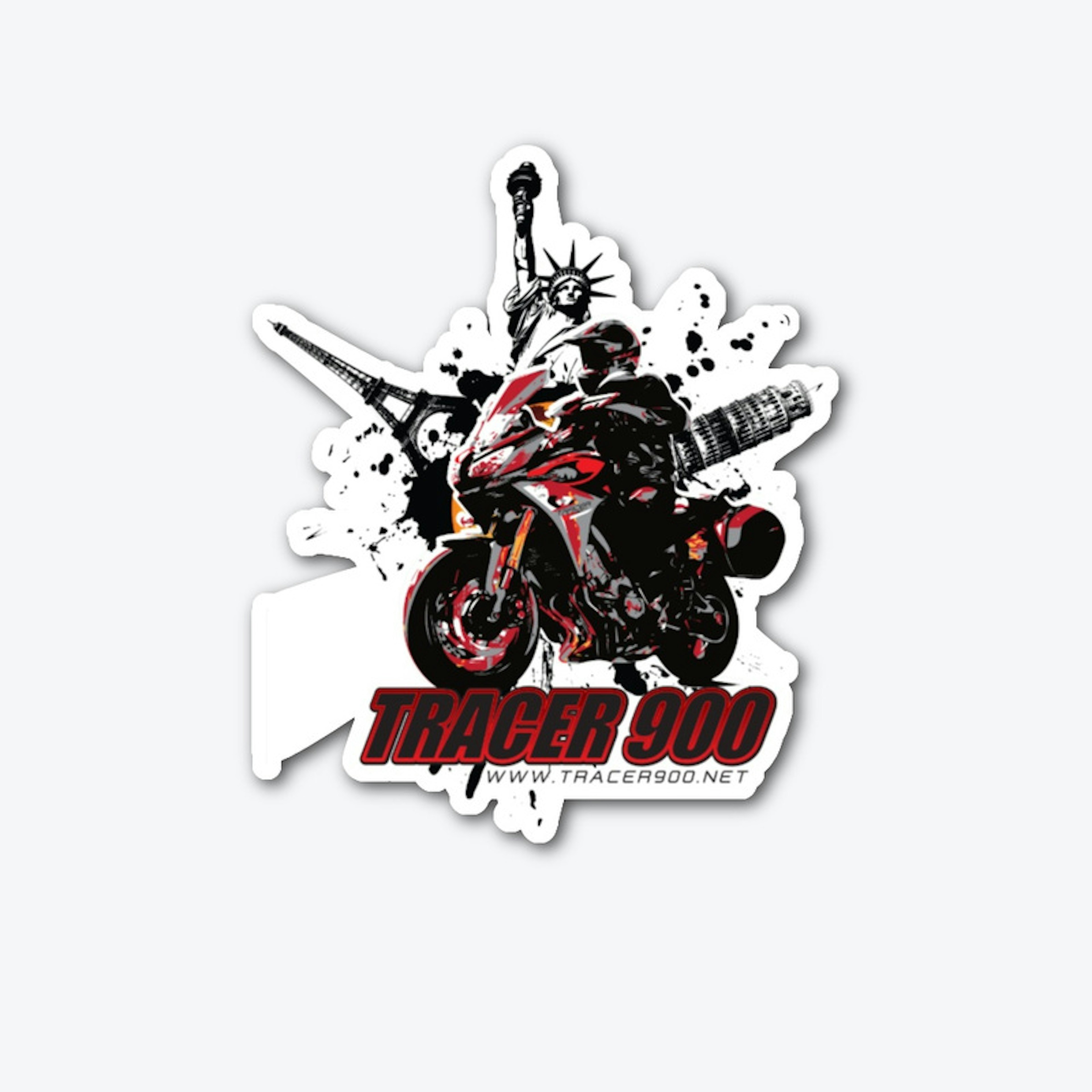 Tracer 900 Red Die Cut Stickers